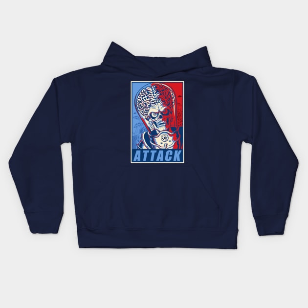 Attack! Blue & Red Kids Hoodie by ccourts86